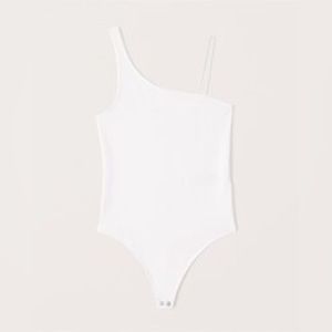 White Seamless Asymmetrical Cami Bodysuit